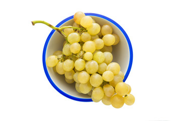 green grapes isolated on the white background