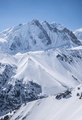 High mountain in morning time. Beautiful natural landscape.