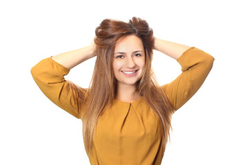 Fototapeta premium Beautiful woman with long hair