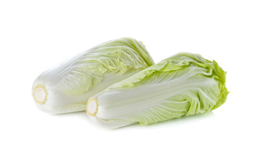 whole fresh Chinese cabbage on white background