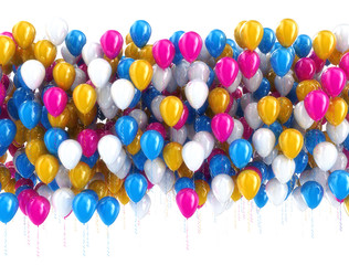 Multi color balloons isolated on white background