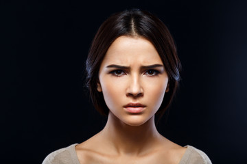 Pleasant girl expressing emotions 