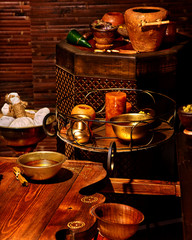 Ayurvedic spa massage still life