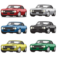 Vector Vintage Classic Car in multiple colors