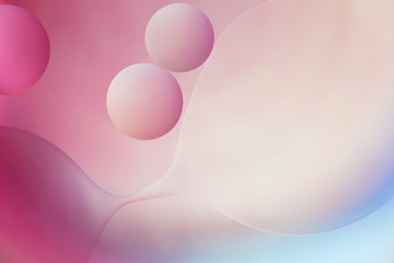 Close up of oil bubbles abstract light illumination.