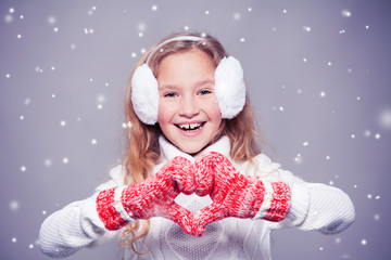 Girl in winter clothes