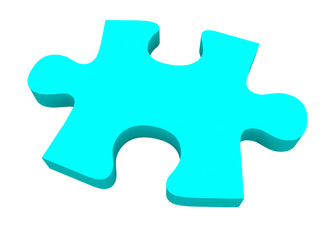 Fototapeta premium Final Puzzle Piece Blue Complete Picture Solve Problem