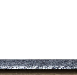 Empty top of natural stone table isolated on white background