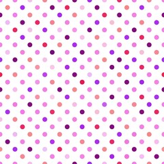Pink Polka Dots Seamless Pattern - obrazy, fototapety, plakaty