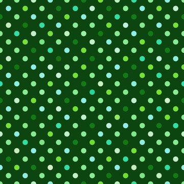 Green Polka Dots Seamless Pattern
