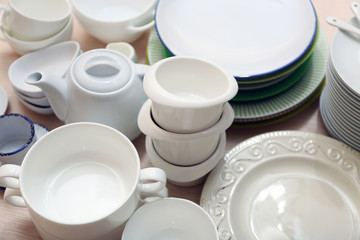 Set of tableware, close up