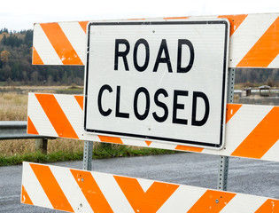 Road closed sign