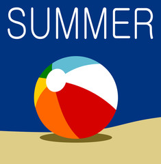 summer beach ball on sand design