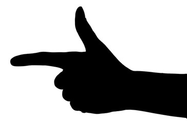 Silhouettes of hand, isolated on white