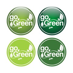 Greeting Card Go Green Variation Green Color Vector Illustration Circle Design