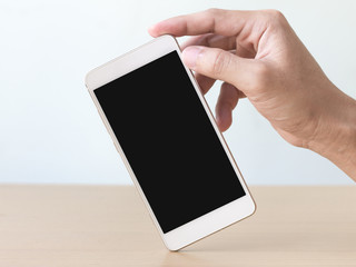 man hand touching on smart phone