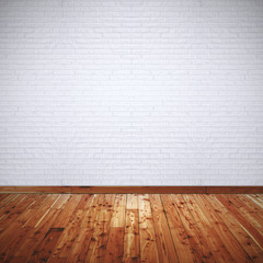 interior room with white brick wall