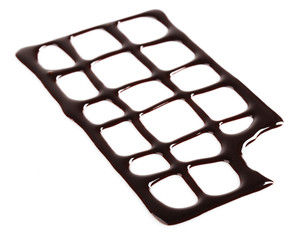 Silhouette of drawn chocolate bar, isolated on white