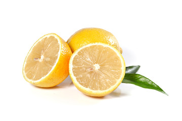 Fresh lemon, isolated on white, shallow focus