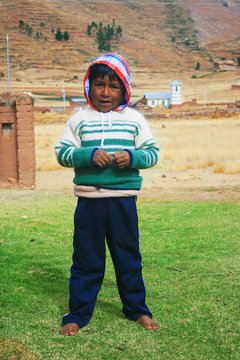 Aymara boy in the countryside