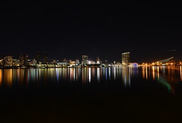 San Diego night skyline on a November evening.