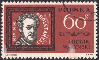 Postage stamp Poland 1963.Ludwik Warynski-Polish revolutionary, founder of the International socio-revolutionary party "Proletariat"