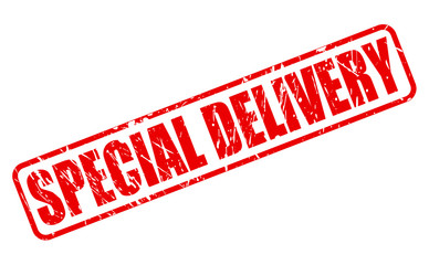 SPECIAL DELIVERY red stamp text