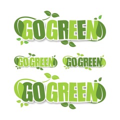 Typography of Go Green Variation Combination Color