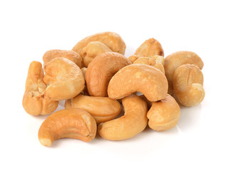 cashew nuts isolated on white background.