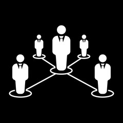 The teamwork icon. Leadership and connection, business teams symbol. Flat