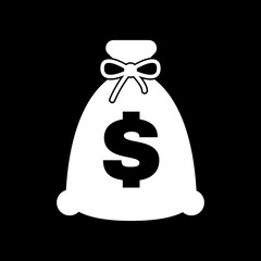 The money bag icon. Cash and money, wealth, payment symbol. Flat