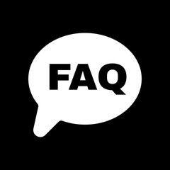 The faq speech bubble icon. Help symbol. Flat