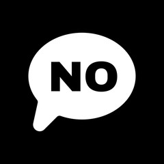 The NO speech bubble icon. Social network and web communicate symbol. Flat