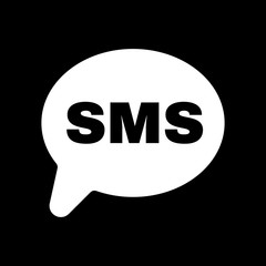 The sms icon. Text message symbol. Flat