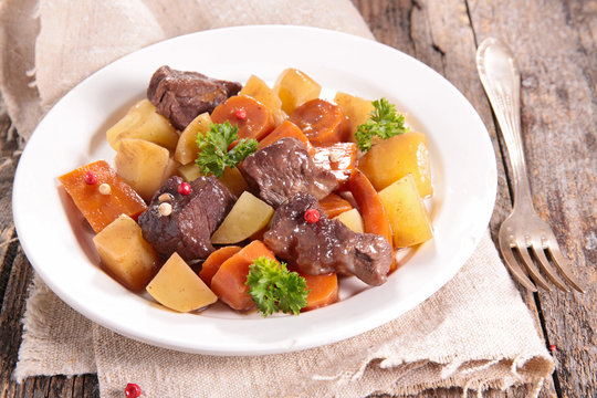 beef stew and carrot