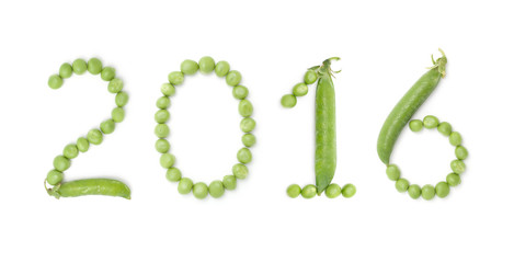 2016 of numbers with green peas