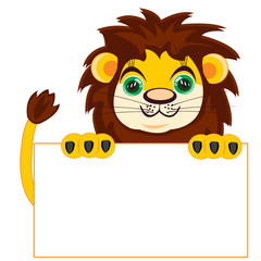Lion with poster