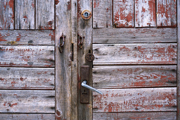detail of old door with lock