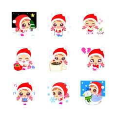 Christmas girl emoticons