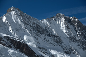 Fototapeta na wymiar Mischabel Group above Saas Fee in the swiss alps