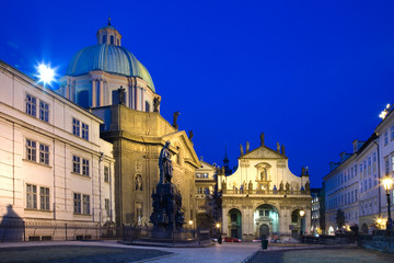 Fototapeta na wymiar Krizovnicke square, St. Salvatore church, Old Town, Prague (UNESCO), Czech republic 