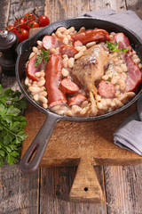 white bean and meats