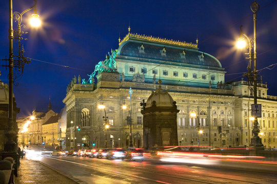neo-renaissance National theatre, New town in Prague, Czech republic