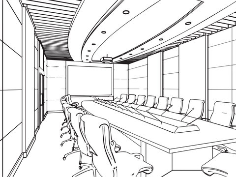 outline sketch of a interior