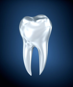 Tooth on a blue background