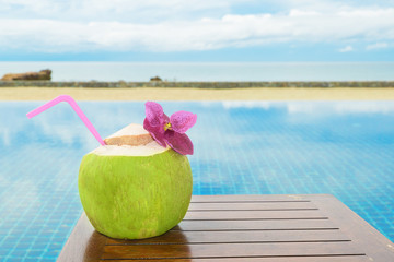 Summer, Travel, Vacation and Holiday concept - Tropical fresh co
