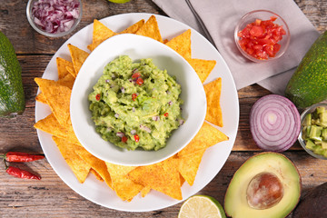 guacamole and tortilla chip