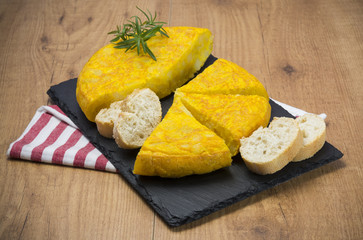 Tortilla en porciones