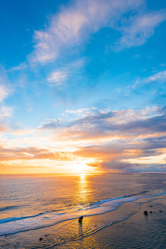 Fototapeta Sunrise, sea, seascape. Okinawa, Japan.