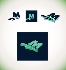 Fototapeta premium Letter m logo set green